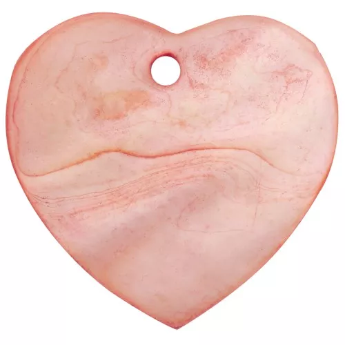 Zecchini cuore Madreperla mm. 24 Corallo x5