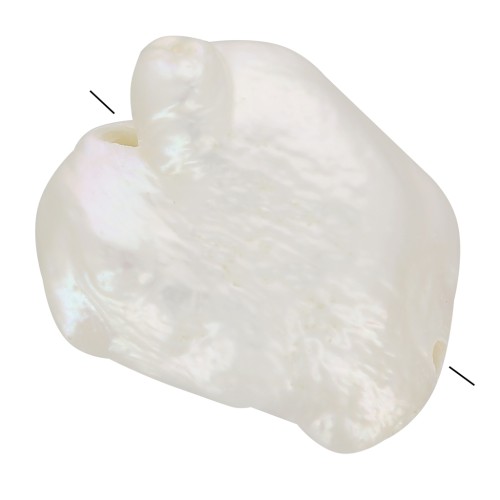 Perla d'acqua dolce barocca irregolare Keshi - da 10 a 14 mm - Grado AAA - Bianca x1
