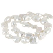 Perla d'acqua dolce barocca irregolare Keshi - da 10 a 14 mm - Grado AAA - Bianca x1