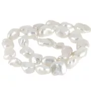 Perla d'acqua dolce barocca irregolare Keshi - da 10 a 14 mm - Grado AAA - Bianca x1