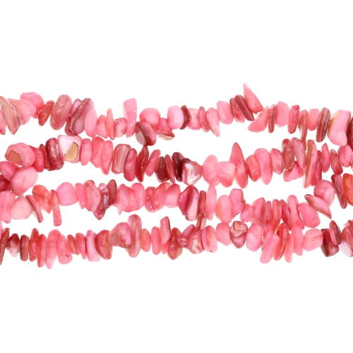 Perline chips 8-11 mm - conchiglia colorata - Rosa x 78 cm
