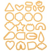 Set di 24 stampi in pasta polimerica - Geometrico - Fiori - Cuori