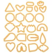 Set di 24 stampi in pasta polimerica - Geometrico - Fiori - Cuori