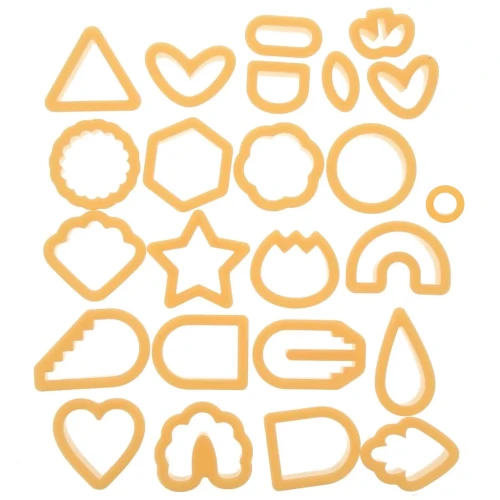 Set di 24 stampi in pasta polimerica - Geometrico - Fiori - Cuori