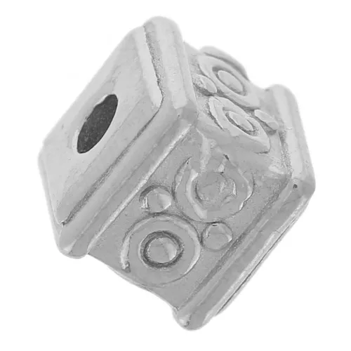 Perla cubica arabescata da 5 mm - Acciaio inossidabile 316L x1