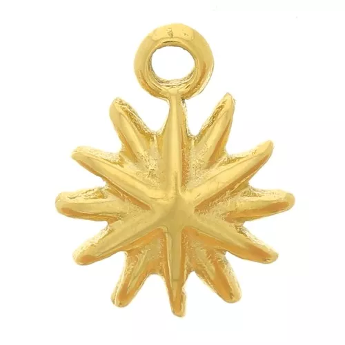 Ciondolo a forma di stella polare 6,5 mm - Acciaio inossidabile 304 Dorato x1