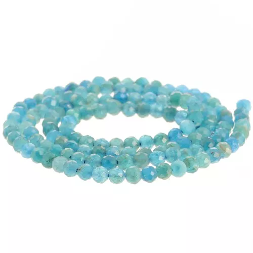 Perline sfaccettate rotonde 3 mm - Apatite x39cm