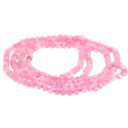 Perline sfaccettate rotonde 2 mm - Tormalina rosa x39cm