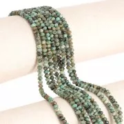 Perline sfaccettate rotonde appiattite 4x3 mm - Turchese africano - Diaspro x39cm