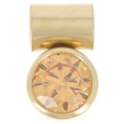 Ciondolo in ossido di zirconio Topazio da 4 mm con gancio a tubo - gold filled|raw }}