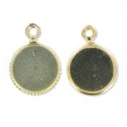 Castone pendente per cabochon retro piatto mm. 8 dorato HQ x1|raw }}