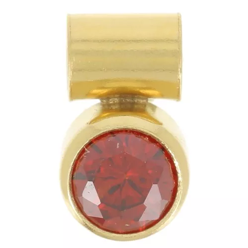 Ciondolo in ossido di zirconi Grenat 4 mm con gancio - gold filled