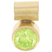 Ciondolo in ossido di zirconi green 4 mm con gancio - gold filled|raw }}
