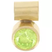 Ciondolo in ossido di zirconi green 4 mm con gancio - gold filled