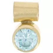 Ciondolo in ossido di zirconi Aquamarine 4 mm con gancio - gold filled