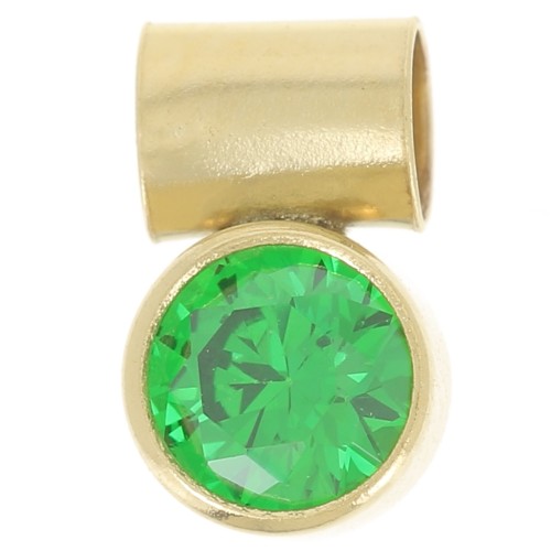 Ciondolo in ossido di zirconi Emerald 4 mm con gancio - gold filled