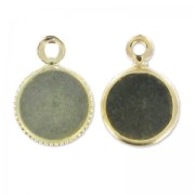 Castone pendente per cabochon retro piatto mm. 6 dorato HQ x1