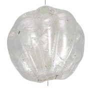 Perla di conchiglia di Murano - 15 mm - cristallo e foglia d'argento x1