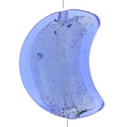 Perla di Murano luna - 17x13,5 mm - Zaffiro e foglia d'argento x1|raw }}