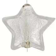 Perla Stella di Murano 16 mm - Cristallo e foglia d'argento x1