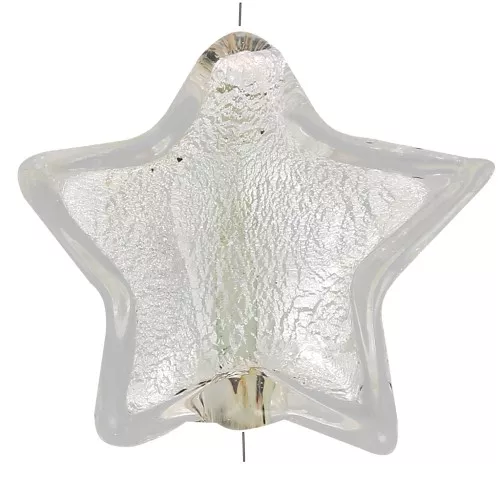 Perla Stella di Murano 16 mm - Cristallo e foglia d'argento x1