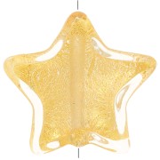 Perla stella di Murano 16 mm - Cristallo e foglia d'oro x1