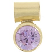 Ciondolo in ossido di zirconi Amethyst 4 mm con gancio - gold filled|raw }}