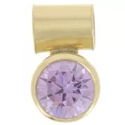 Ciondolo in ossido di zirconi Amethyst 4 mm con gancio - gold filled