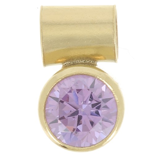 Ciondolo in ossido di zirconi Amethyst 4 mm con gancio - gold filled