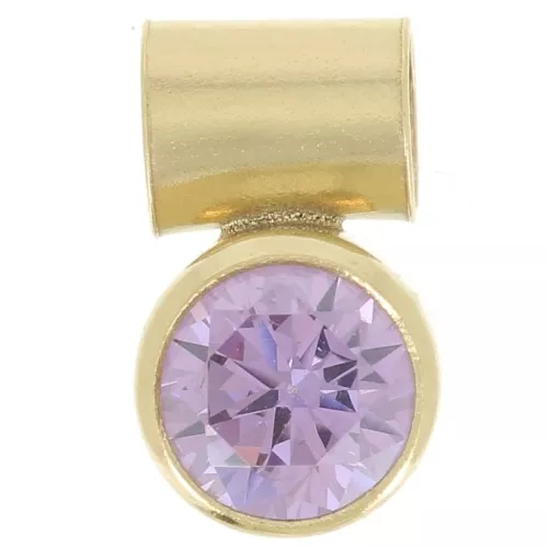 Ciondolo in ossido di zirconi Amethyst 4 mm con gancio - gold filled