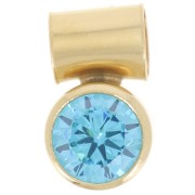 Ciondolo in ossido di zirconi blue 4 mm con gancio - gold filled|raw }}