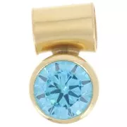 Ciondolo in ossido di zirconi blue 4 mm con gancio - gold filled