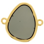 Distanziatore a 2 anelli in resina epossidica effetto vetro colorato 19x20 mm Oro - Grigio x1|raw }}