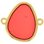 Distanziatore 2 anelli in resina epossidica effetto vetro 19x20mm dorato rosso x1|raw }}