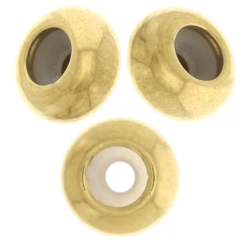Stopper da 6 mm con foro da 2 mm - Acciaio inossidabile 316 dorato x1