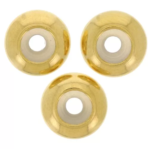Stoppeur da 7 mm con foro da 2 mm - Acciaio inossidabile 316 dorato x1