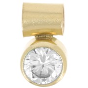Ciondolo in ossido di zirconi crystal 4 mm con gancio - gold filled