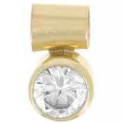 Ciondolo in ossido di zirconi crystal 4 mm con gancio - gold filled