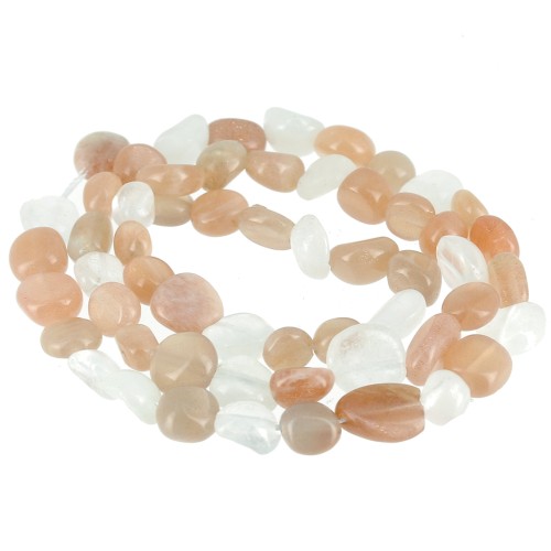 Perline irregolari da 4 - 6 mm - Mix Peach Moonstone x39cm