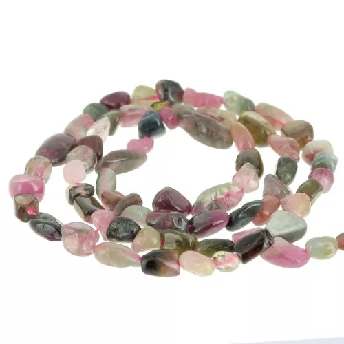 Perle irregolari da 4 - 6 mm di pietra semipreziosa - Tormalina x40cm