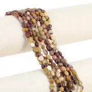 Perla irregolare a forma di pepita da 4 - 6 mm in pietra semipreziosa - Diaspro mokaitico x39 cm