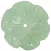 Pendentif fleur 20 mm en pierre gemme - Aventurine x1
