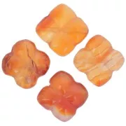 Perline a trifoglio 14,5 mm - Corniola x4