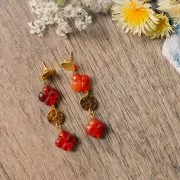 Perline a trifoglio 14,5 mm - Corniola x4