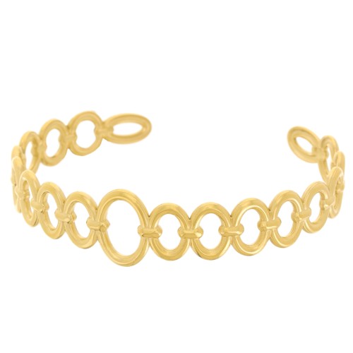 Bracciale anelli ovali - regolabile 15x150 mm - acciaio inox 304L dorato x1