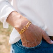 Bracciale anelli ovali - regolabile 15x150 mm - acciaio inox 304L x1