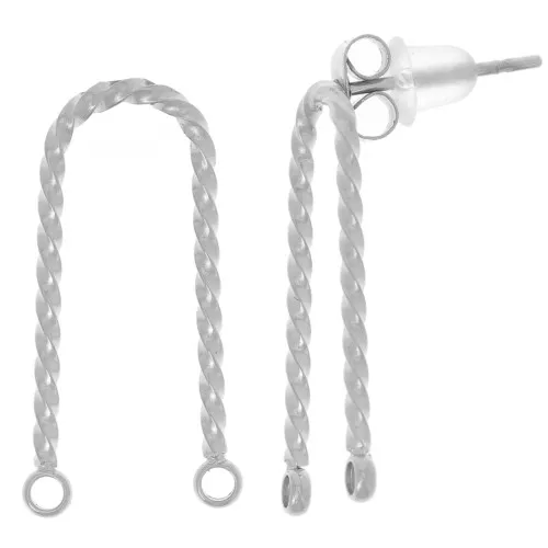 Orecchini a ponte 21x9 mm a forma di U - acciaio inossidabile 304L x2