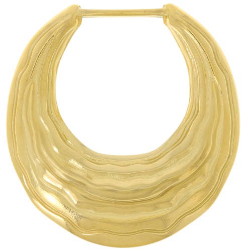 Pendenti goccia vuota effetto 39x36 mm - Acciaio inossidabile dorato 304L x2