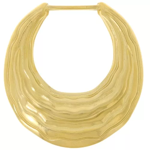 Pendenti goccia vuota effetto 39x36 mm - Acciaio inossidabile dorato 304L x2