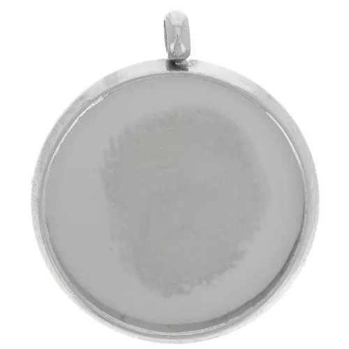 Pendente castone per cabochon piatto da 12 mm - Acciaio inossidabile 303L x1